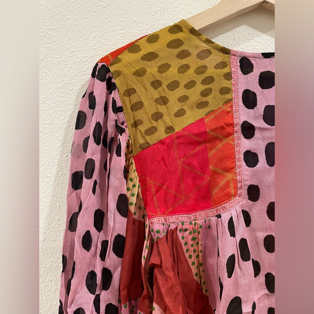 Anthropologie Multicolor Patchwork Polka Dot Mira… - image 8